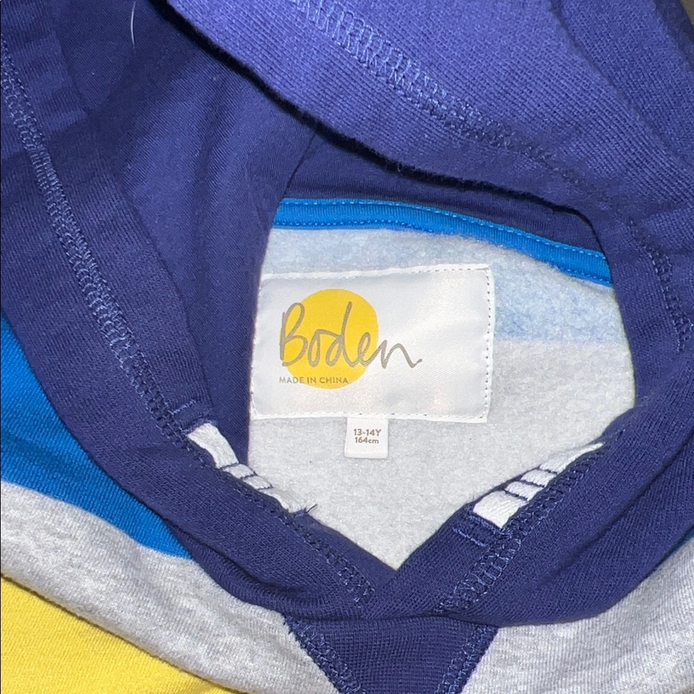 Boden Colorful Rainbow Striped Hoodie Sweatshirt - Picture 3 of 4